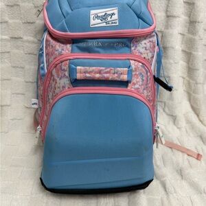 Rawlings Softball Backpack Bat Bag Blue Pink Shoe Compartment $150 Retail